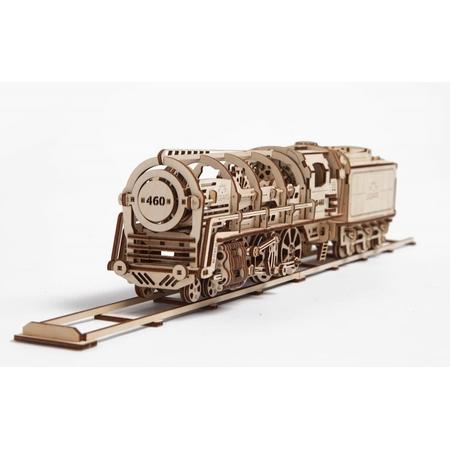 Ugears - Locomotief met Tender - Houten modelbouw