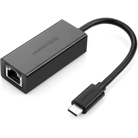 UGreen USB-C Ethernet adapter 1000mbps - Zwart