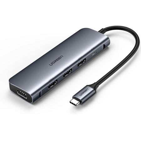 USB-C Hub voor MacBook (Thunderbolt 3) met 4 x USB 3.0 A Poorten en USB-C Oplaadpoort, tot 5Gbps, Compatibel met USB 3.0 / 2.0 / 1.1, Adapter Pro Editie