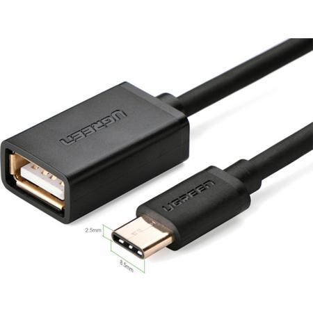 Ugreen 30175 USB-kabel 0,15 m USB A USB C Mannelijk Vrouwelijk Zwart