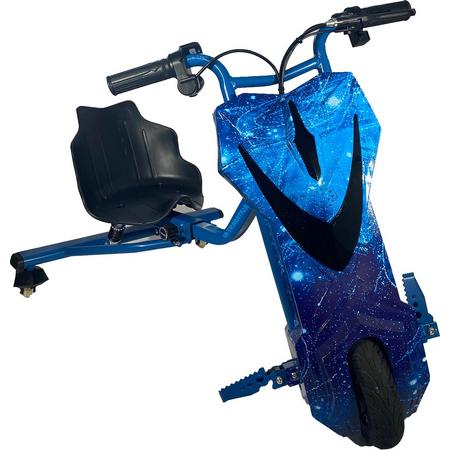 UltraSativa - Nieuwste Electrische Drift Trike Scooter - Hemels Blauw- Bluetooth Speaker - Led Verlichting - 3 Speeds - Led Wieltjes - 36V 250W Motor - Anti-Lek Banden - 25 KM/H - Fidget sleutelhanger