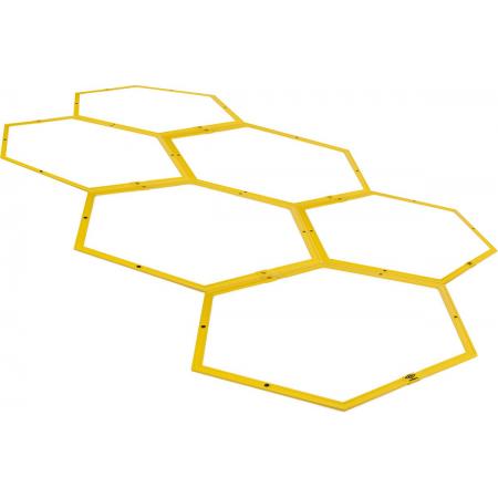Umbro Agility Hoepels - Ø57,5 CM - Agility Set - 6 Hexagons incl. Verbindingsstukken - Voetbal Trainingsmateriaal - Speed Ladder - Geel