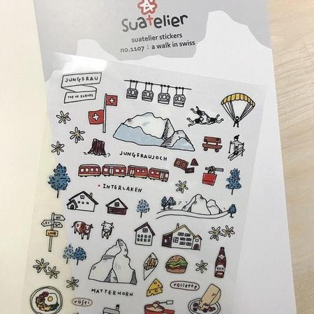 A Walk in Swiss Levensstijl Leuke DIY Scrapbooking Dagboek Briefpapier Stickers