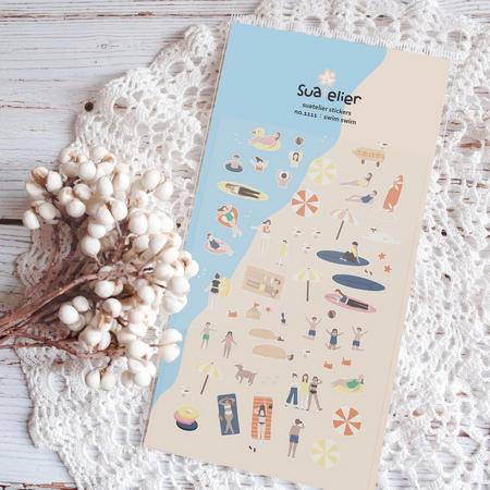Swim Beach Levensstijl Leuke DIY Scrapbooking Dagboek Briefpapier Stickers