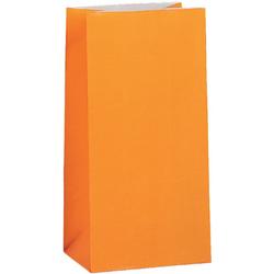 Unique Feestzakjes Papier Oranje 25 X 13,5 X 8 Cm 12 Stuks