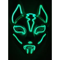 Feestmasker Fox - Wit - Groen LED licht - meerdere standen - by Unlimited Products