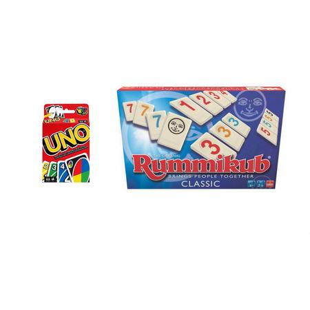 Gezelschapsspel - Uno & Rummikub - 2 stuks
