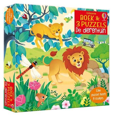 Boek & 3 Puzzels De dierentuin
