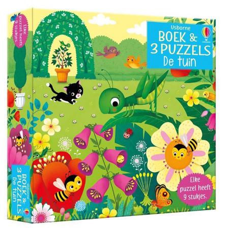 Boek & 3 Puzzels De tuin