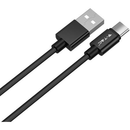 V-tac VT-5334 Type-C naar USB Kabel - 2.4A snel laden - 1 meter - zwart