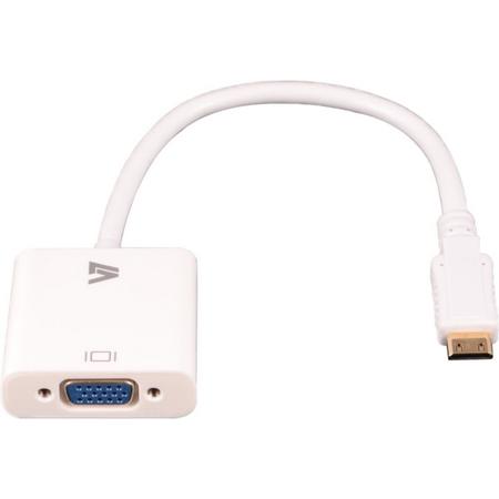 V7 mini HDMI - VGA m/f mini HDMI VGA Wit kabeladapter/verloopstukje