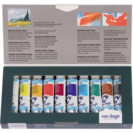 National Gallery aquarelverf set 10 kleuren 10 ml tubes
