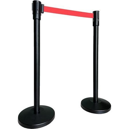 Trendy barrier post black  with drawstring red