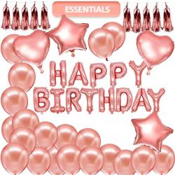 Vitamo™ Roségoud Feestversiering - Happy birthday - Verjaardag feestpakket - Essentials