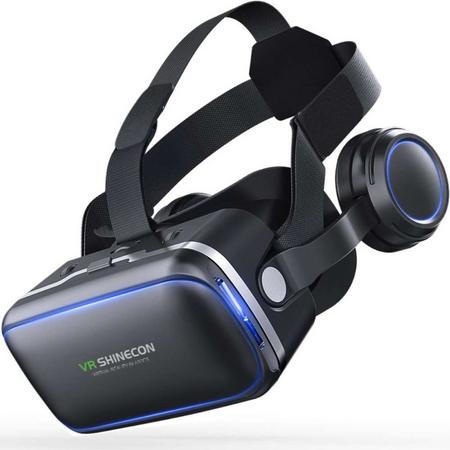 VR SHINECON Virtual Reality Bril met Earphons - 4 tot 6 inch smartphones - Black