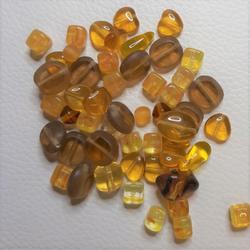 Glaskralen mix assortiment bohemian amber, 25 gram