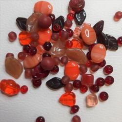 Glaskralen mix assortiment bohemian rood, 25 gram