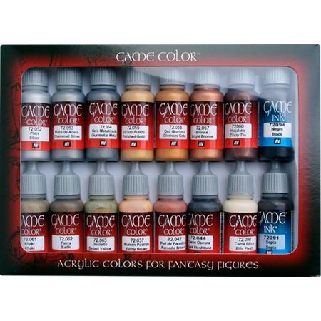 Game Color Set Leather and Metal - 16 kleuren - 17ml - 72291