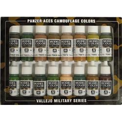 Model Color Panzer Aces Camouflage Colors - 16 kleuren - 17ml - 70179