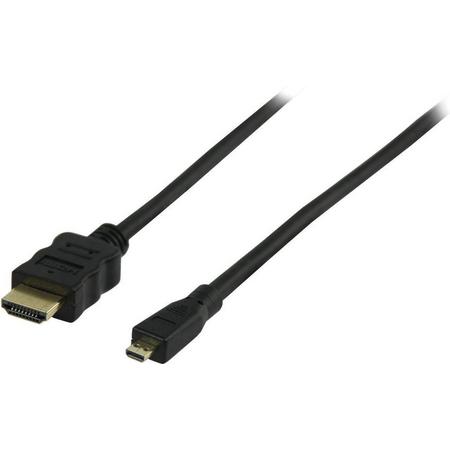 Valueline, High Speed HDMI Kabel met Ethernet HDMI connector - HDMI micro-connector 1m (Zwart)