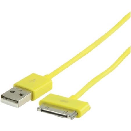 Valueline USB 2.0/30-pin, 1 m 1m USB 2.0 30-pin Geel mobiele telefoonkabel