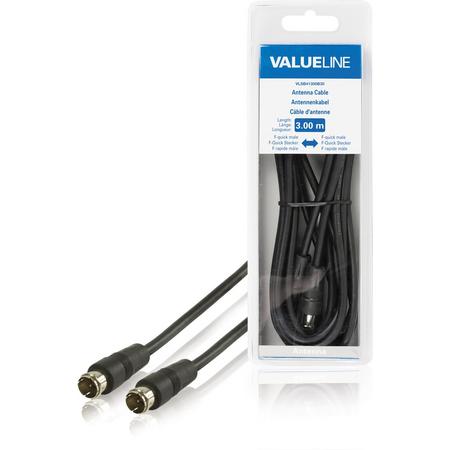 Valueline VLSB41300B30 coax-kabel 3 m F Zwart