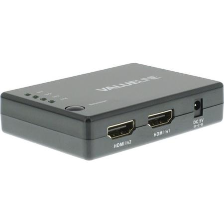Valueline VLVSW3404 Handmatige 4-poorts HDMI-schakelaar 4x HDMI-ingang
