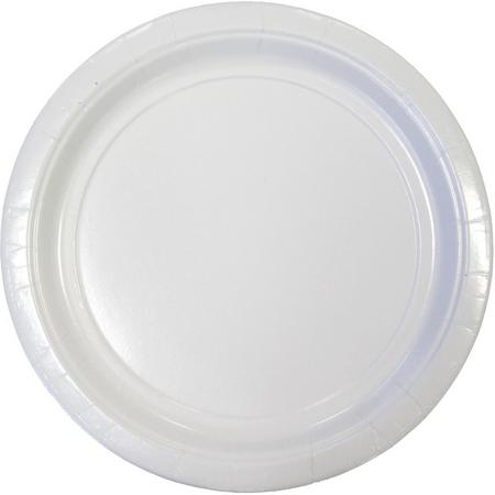 20 Plates Paper Frosty White 22.8cm