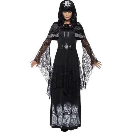 Black Magic Mistress Costume Black with Dress Belt & Cape