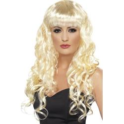 Blonde zeemeerminnen pruik met lang krullend haar