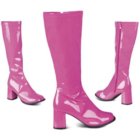 Disco laarzen voor dames - Verkleedattribuut - Maat 38 - Roze