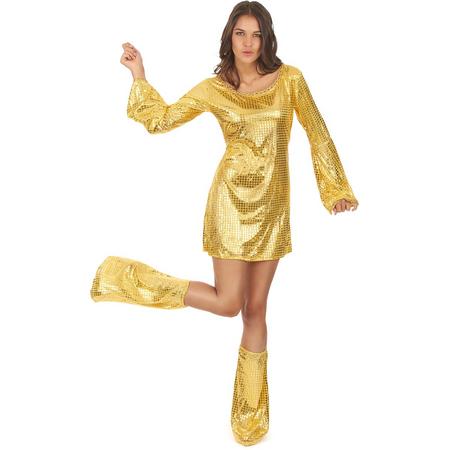 Goudkleurige disco-outfit voor vrouwen - Verkleedkleding - M/L