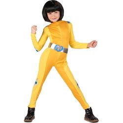 LUCIDA - Geel spion kostuum voor meisjes - 116/128 (7-8 jaar) - Kinderkostuums
