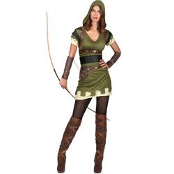 LUCIDA - Groen met bruin boogschutter kostuum voor dames - L - Volwassenen kostuums