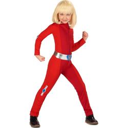 LUCIDA - Rood spion kostuum voor meisjes - 116/128 (7-8 jaar) - Kinderkostuums