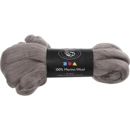 Merino wol, 21 micron, natural grey, 100 gr