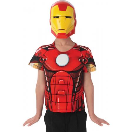 T-shirt en masker van Iron Man Avengers Assemble� voor kinderen - Verkleedkleding - 116/128