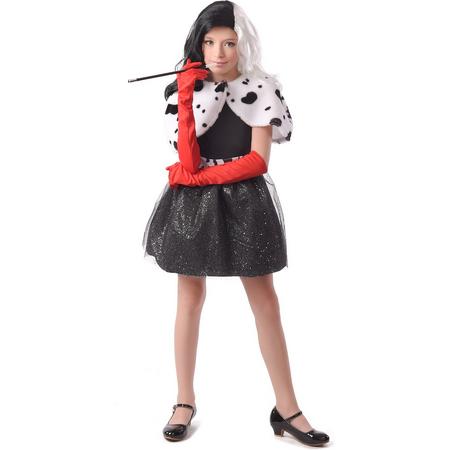 Vegaoo - Cruella kostuum meisjes - Multicolore - M 122/128 (7-9 jaar)