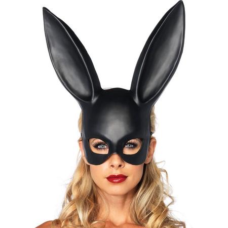 Zwart konijnenmasker - Verkleedmasker - Model 2628 One size (zwart)