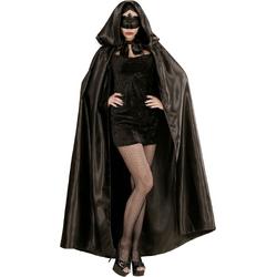 Zwarte cape met satijn effect voor volwassenen  - Verkleedattribuut - One size