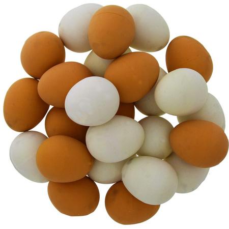 50x Stuiterballen Ei - stuiterbal nep eitje - bruine en witte eieren - uitdeelcadeautje traktatie Pasen