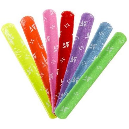 Klaparmband ( set van 6 stuks) - Fluor kleuren - leuk als traktatie of uitdeelcadeau