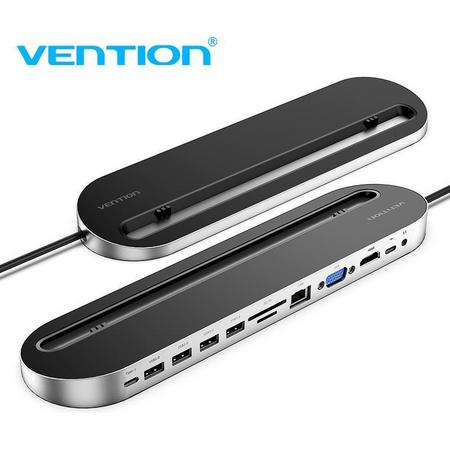 Vention USB C Docking Station - 12 in 1 DockingStation voor Laptop en Tablets - Macbook, Windows en Android