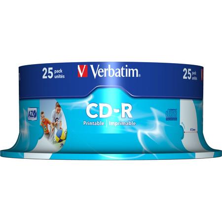 Verbatim 43439 CD-R AZO Wide Inkjet Printable Schijven