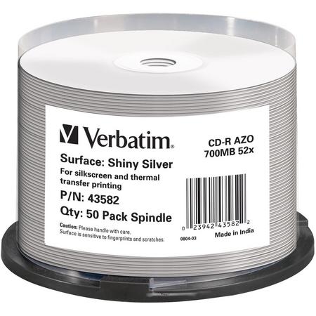 Verbatim 43582 CD-R Shiny Silver AZO Schijven - 50 Stuks / Spindel