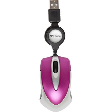Verbatim Go Mini USB Optisch 1000DPI Roze muis