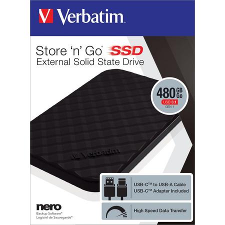 Verbatim Store n Go 480GB Portable SSD USB 3.1 Gen1