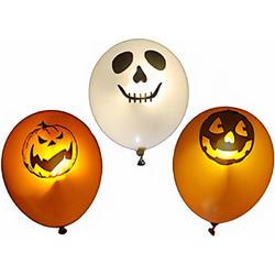 Verhaak Ballonnen Halloween Led Latex Oranje/wit 3 Stuks