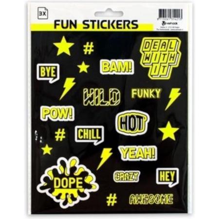 Verhaak Stickers Kixx 14,8 X 21 Cm A5 Folie Zwart/geel 3 Vellen