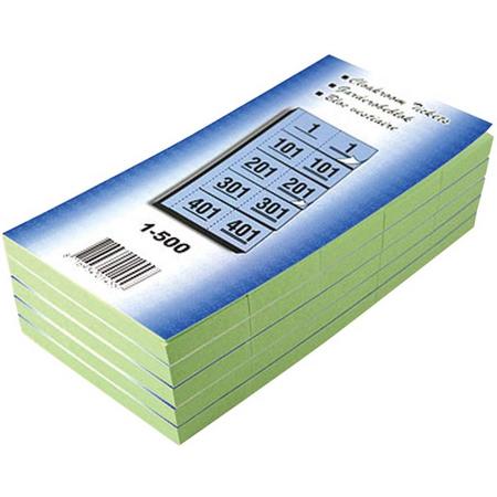 19x Garderobeblokken nummers van 1 t.e.m. 500, groen